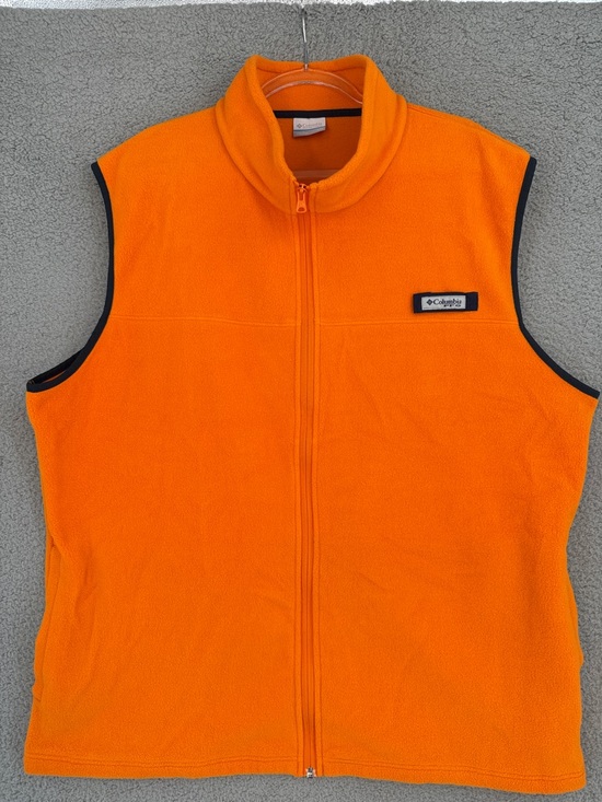 Columbia Other - Columbia PFG Mens 2XL Orange Fleece  full zip Vest with Black Trim Fishing